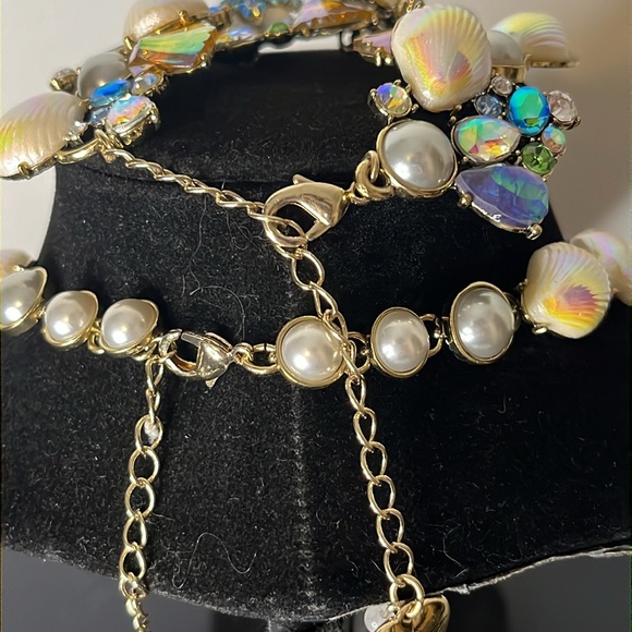 Betsey Johnson Retired Crabby Couture Mermaid Seashell Necklace and Bracelet Set - Picture 9 of 11